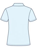 High-visibility or regular polo back view with a embroidery placement example high between the shoulder blades; check suitability first