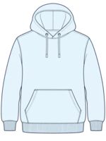Hoodie front view with embroidery placement example