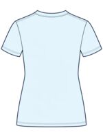 Cotton T-shirt back view with a embroidery placement example high between the shoulder blades; check suitability first