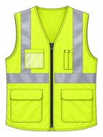 Hi-vis safety vest front with EMB placement example