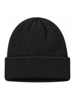 Black work beanie front with EMB placement example