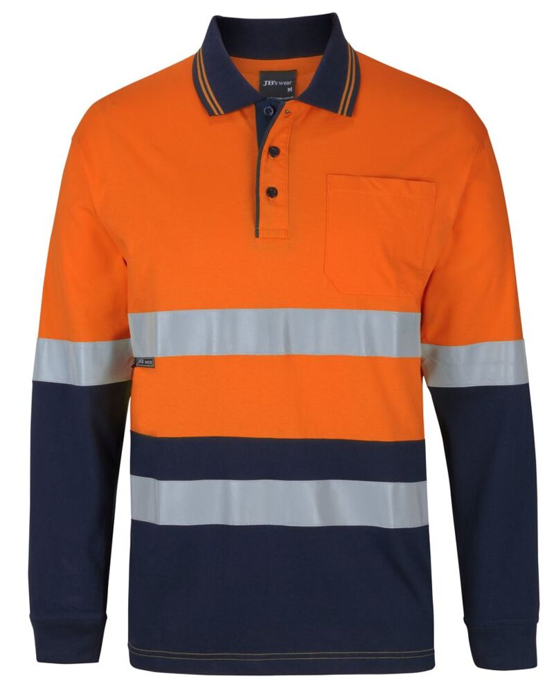 Hi Vis (D+n) L/s Cotton Polo Thumbnail