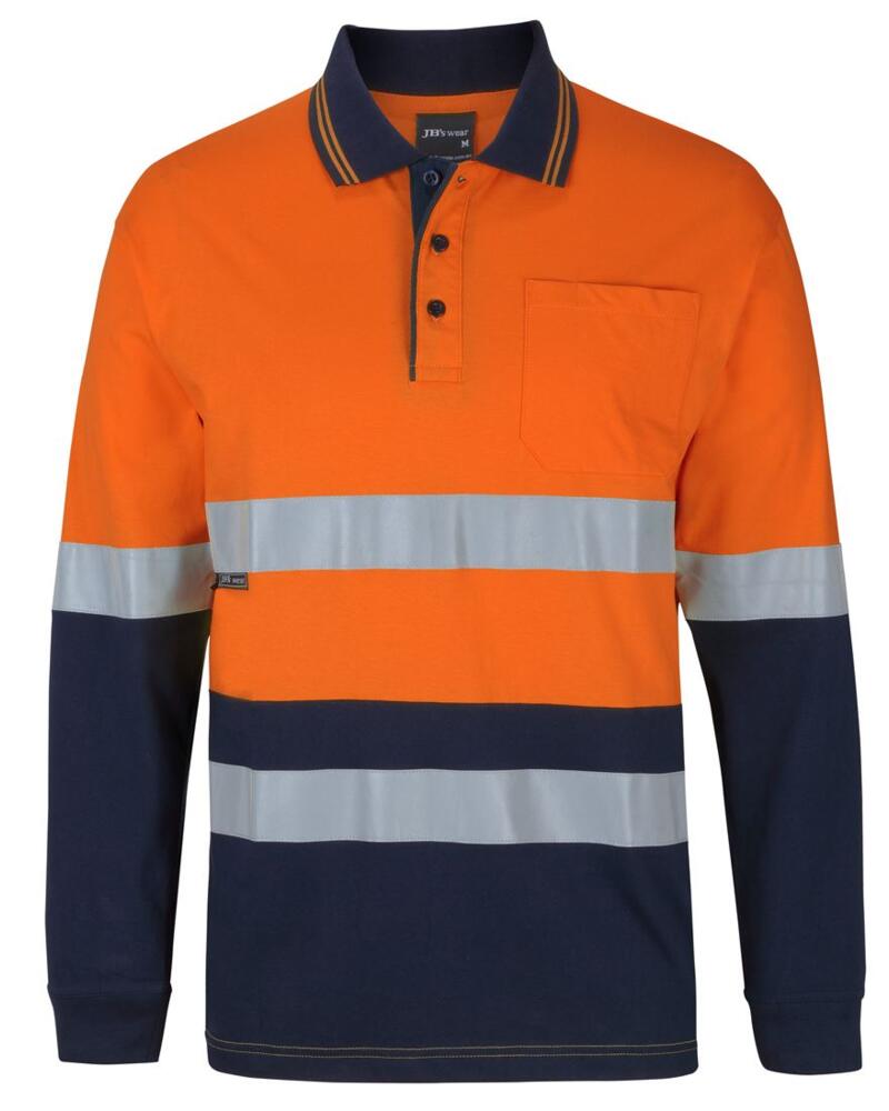 Hi Vis (D+n) L/s Cotton Polo Thumbnail