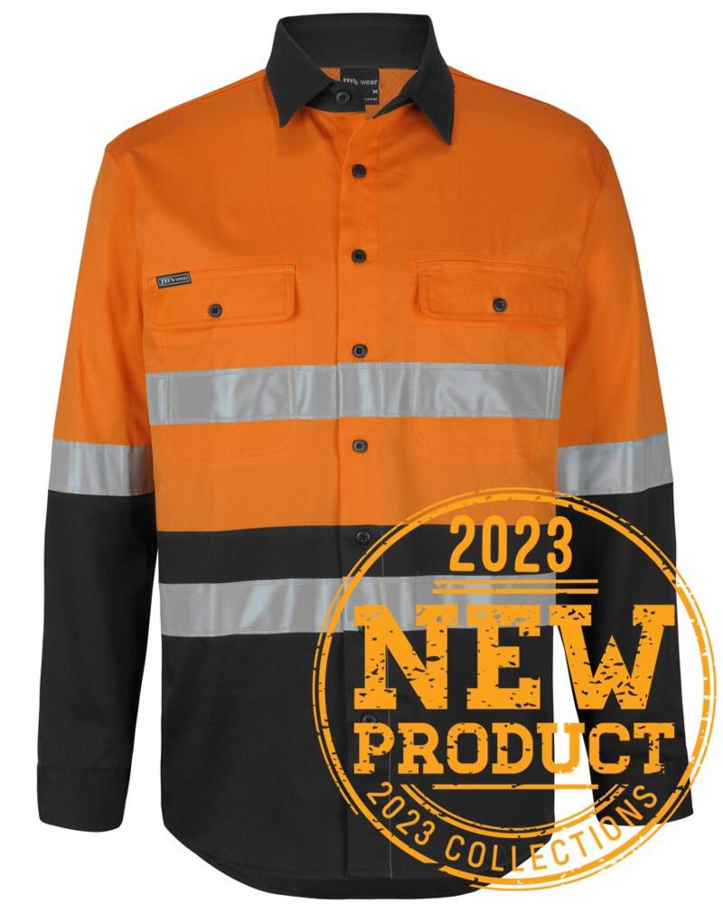 Hi Vis (D+n) L/s Stretch Work Shirt With Tape Thumbnail