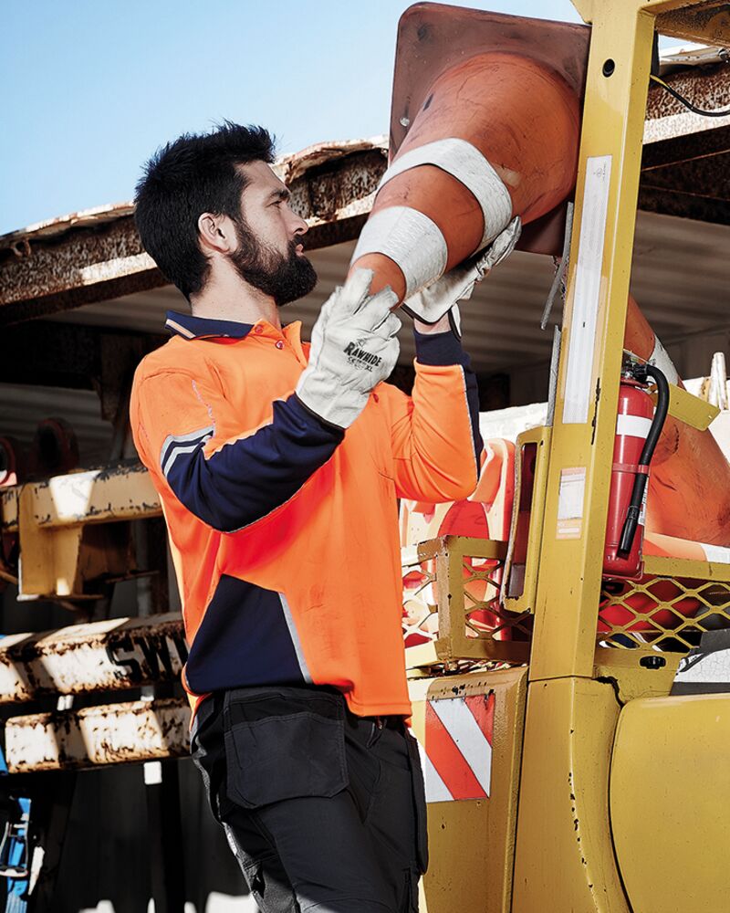 Mens Hi Vis Squad Long Sleeve Polo Thumbnail