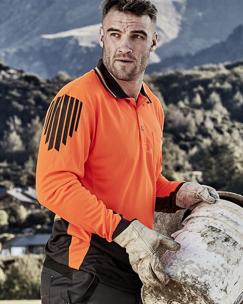 Mens Hi Vis Flux Long Sleeve Polo Thumbnail