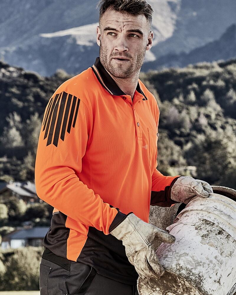 Syzmik ZH310 - Mens Hi Vis Flux Long Sleeve Polo Thumbnail