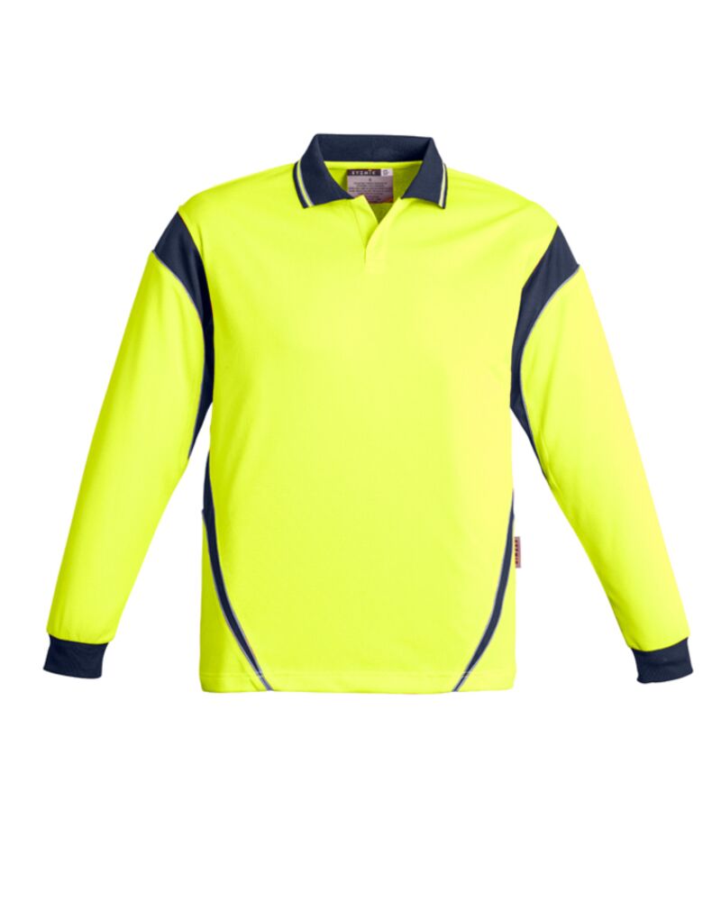 Mens Hi Vis Aztec Long Sleeve Polo Thumbnail