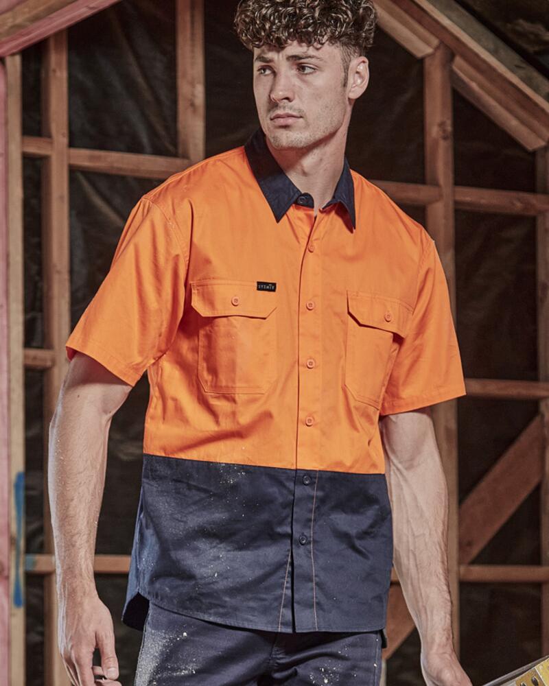 Syzmik ZW115 - Mens Hi Vis Short Sleeve Shirt Thumbnail