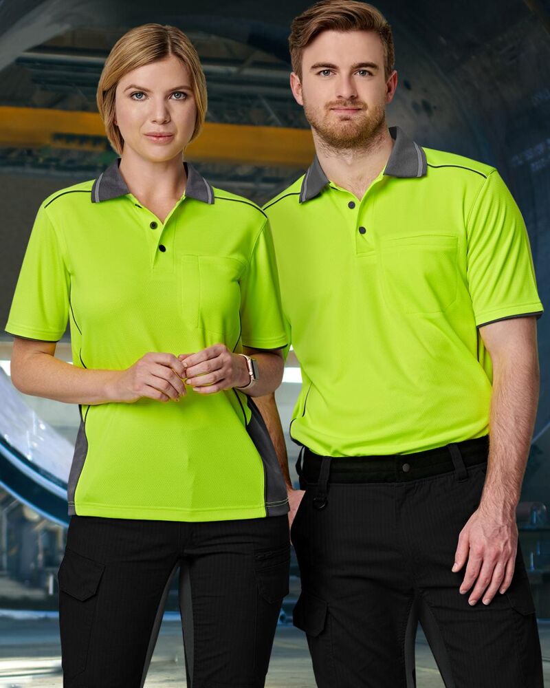 Unisex Hi-vis Bamboo Charcoal Vented Ss Polo Thumbnail