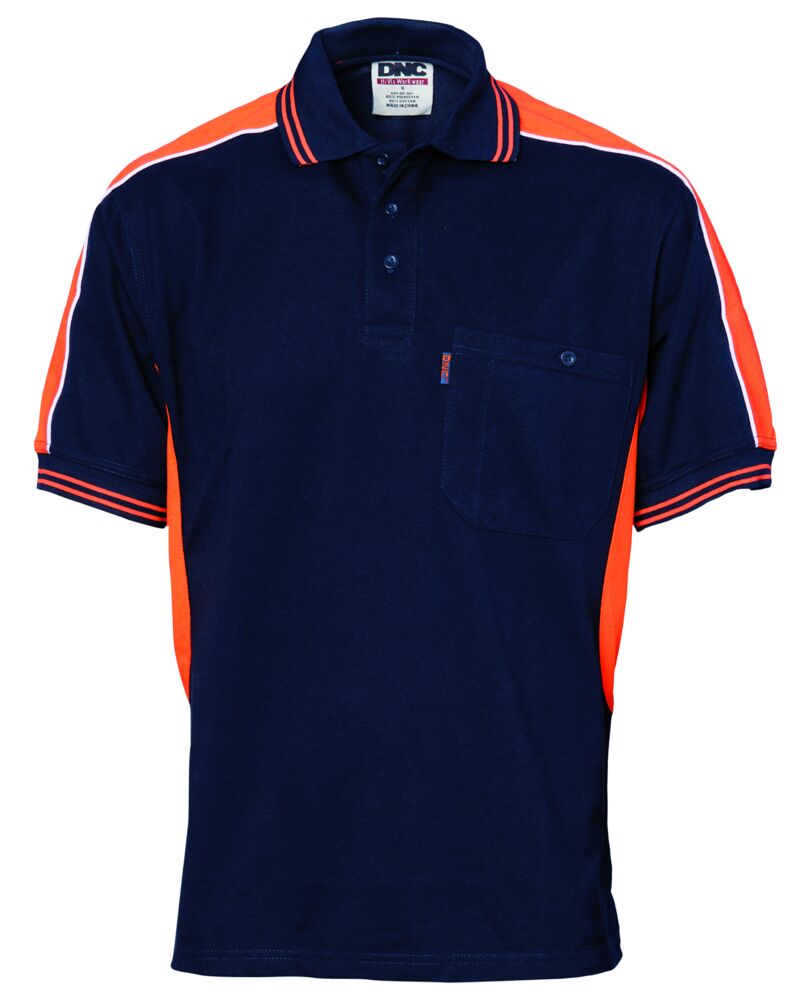 Polyester Cotton Panel Polo Shirt - Short Sleeve Thumbnail