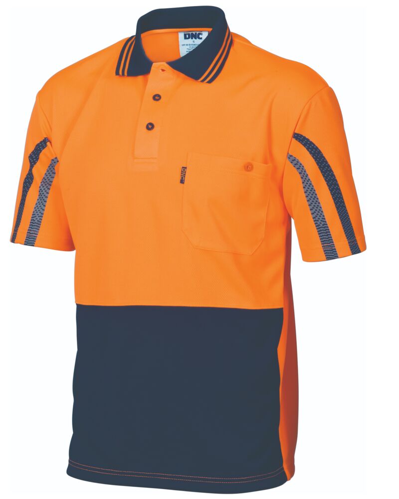 HiVis Cool-Breathe Printed Stripe Polo - Short Sleeve Thumbnail