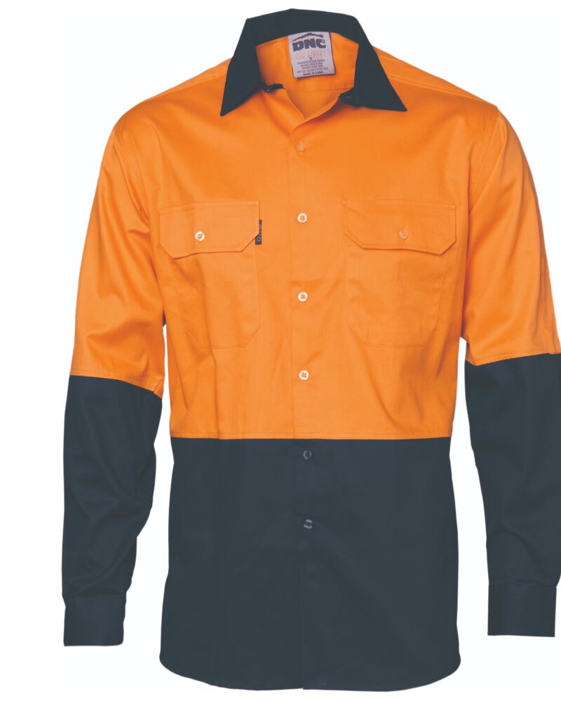 HiVis Cool-Breeze Vertical Vented Cotton Shirt - Long sleeve Thumbnail