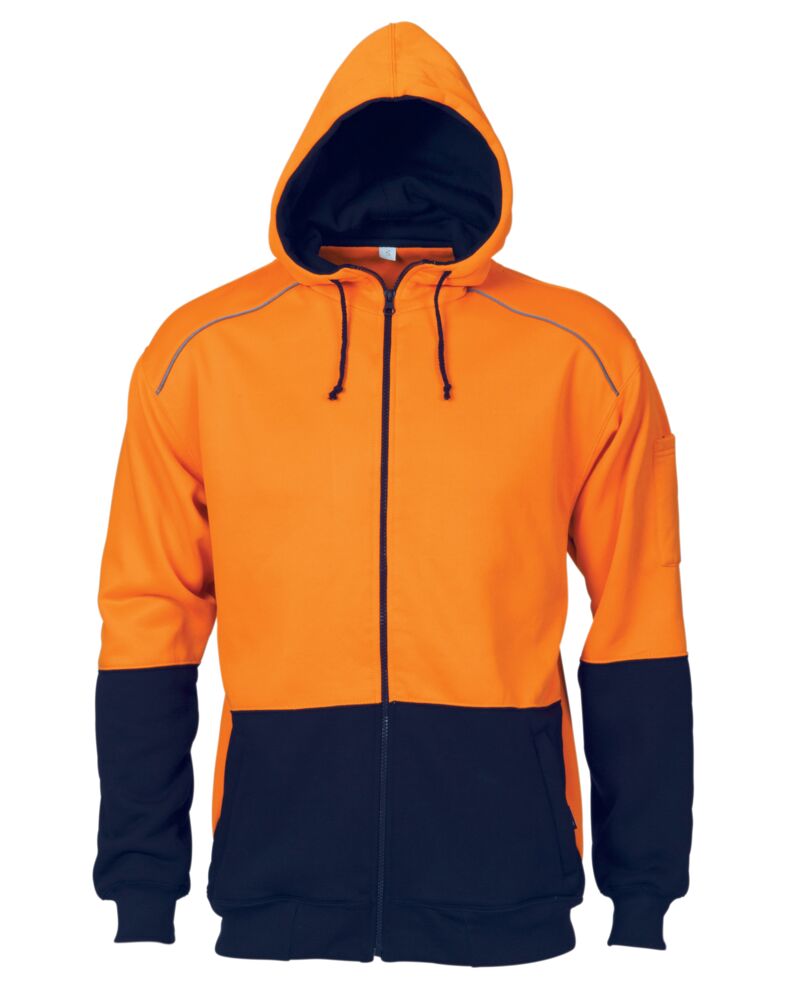 HiVis Contrast Piping Fleecy Hoodie Thumbnail