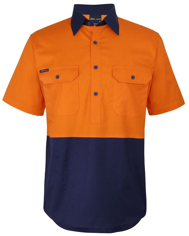 JB'S HI VIS CLOSE FRONT S/S 150G WORK SHIRT Thumbnail