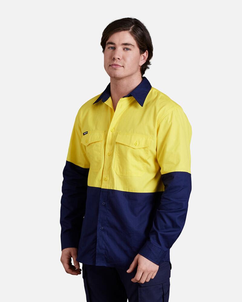 WORKCOOL 2 HI-VIS TWO TONE LONG SLEEVE DRILL WORK SHIRT Thumbnail