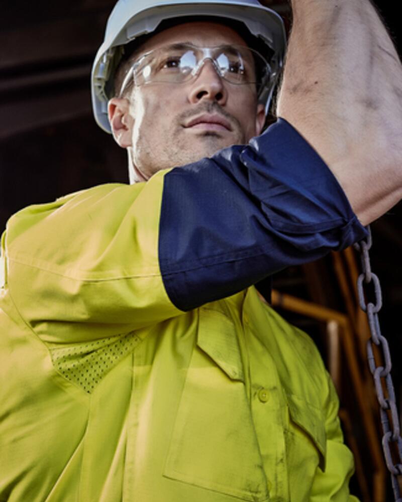 Syzmik ZW128 - Mens Rugged Cooling Hi Vis Long Sleeve Shirt Thumbnail