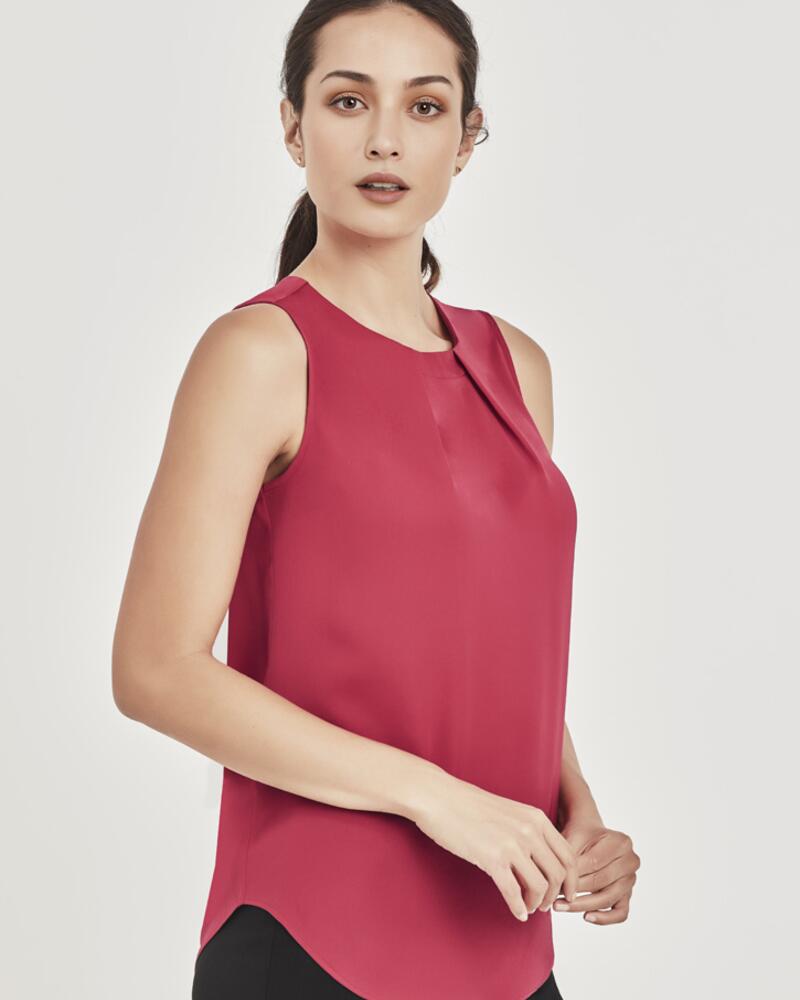 Womens Estelle Sleeveless Pleat Detail Blouse Thumbnail