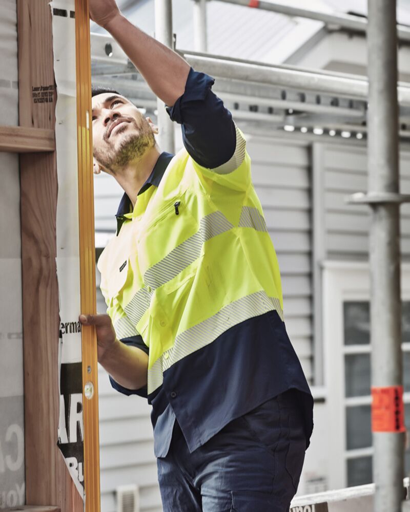 Mens Hi Vis Outdoor Segmented Tape Long Sleeve Shirt Thumbnail