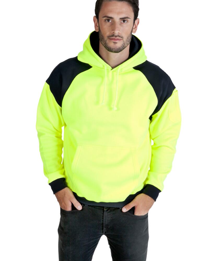 Men Shoulder Contrast Panel Hoodie - WORKWEAR Thumbnail