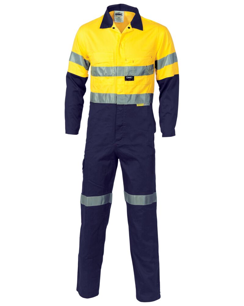 HiVis Cool-Breeze two tone L.Weight Cott on Coverall with 3M R/Tape Thumbnail