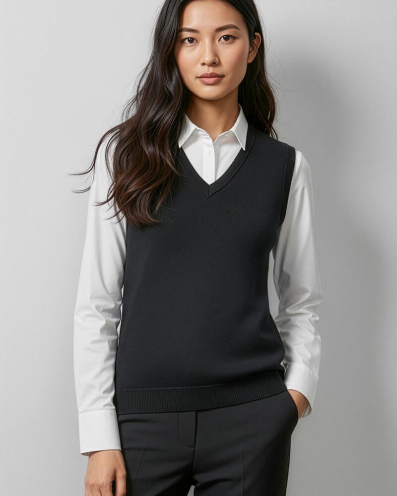 V-Neck Womens Knit Vest Thumbnail