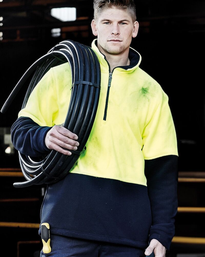 Unisex Hi Vis 1/2 Zip Polar Fleece Pullover Thumbnail