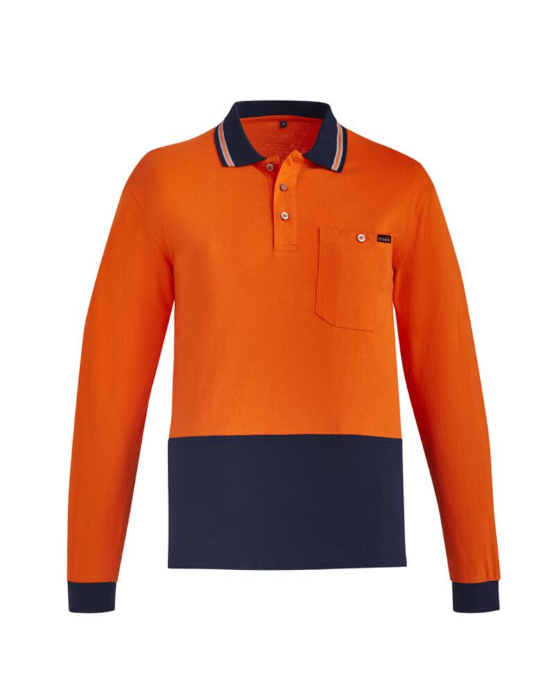 Mens Hi Vis Cotton Long Sleeve Polo Thumbnail