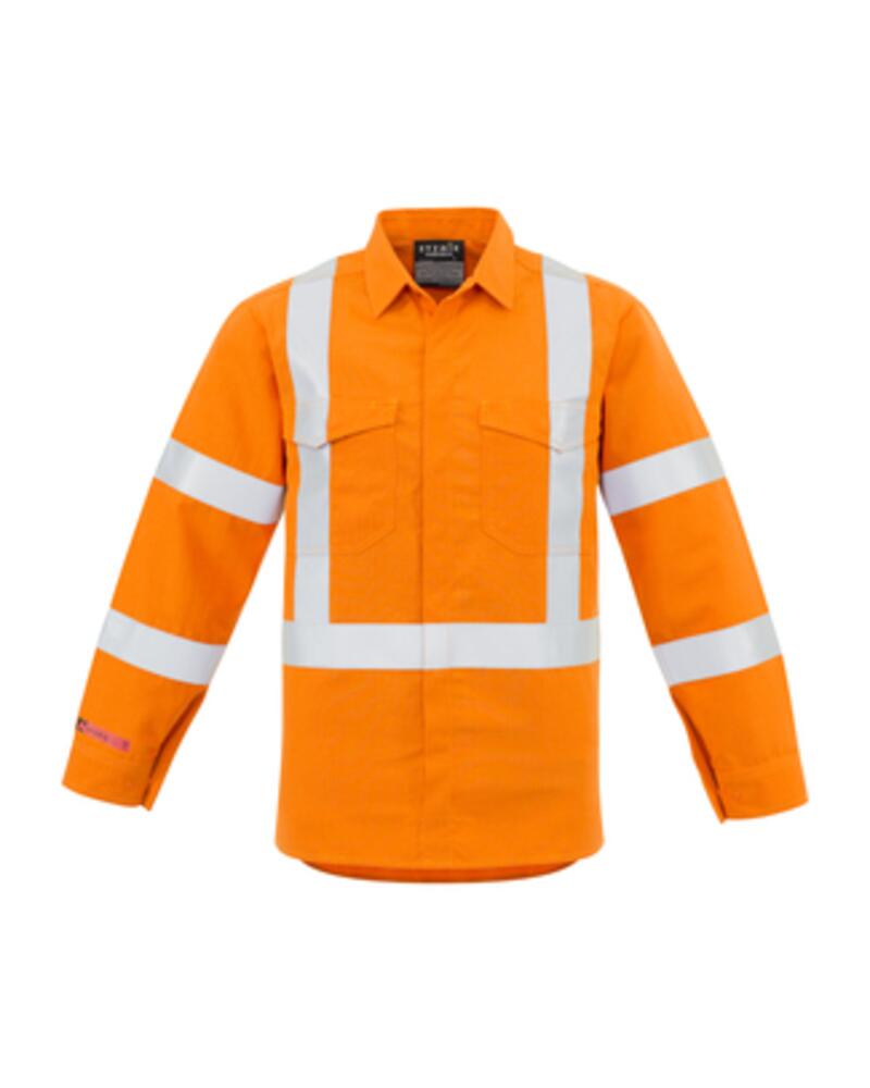 Mens Red Flame Hi Vis X Back Shirt Thumbnail