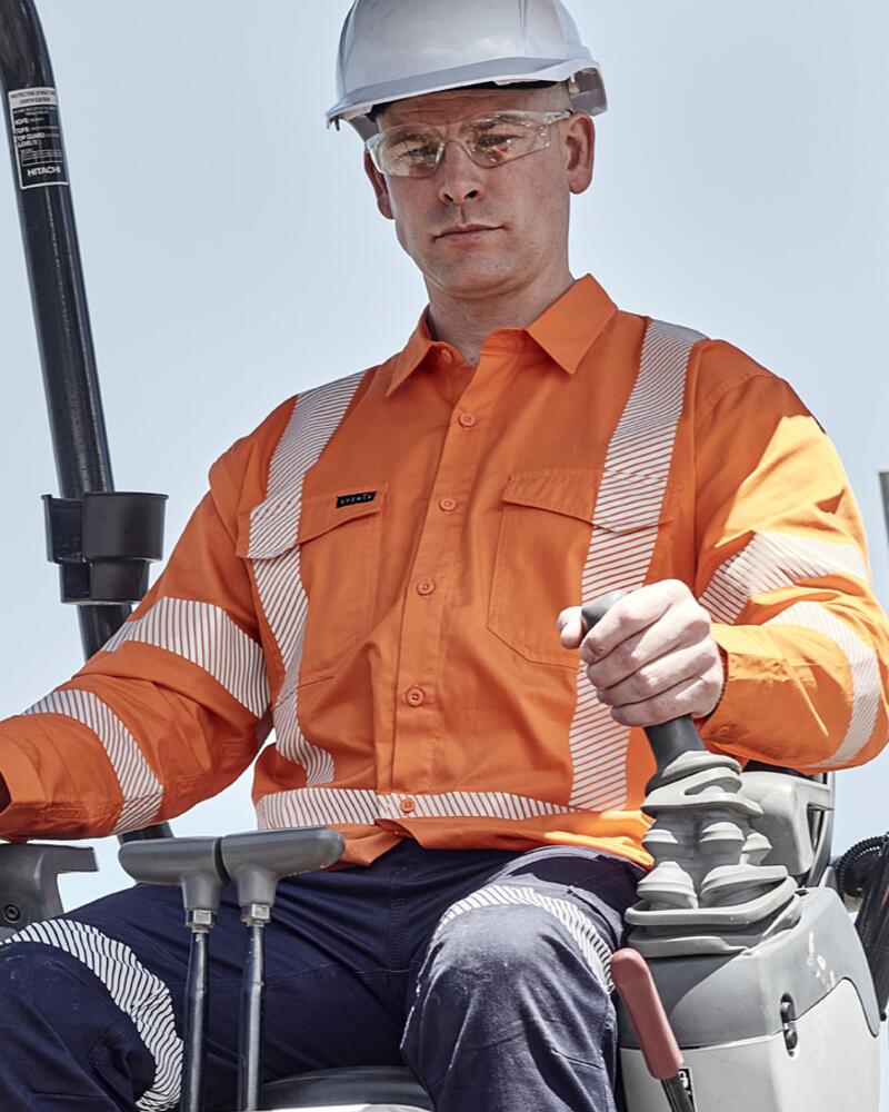  Mens Hi Vis X Back NSW Rail Shirt - Segmented Tape Thumbnail