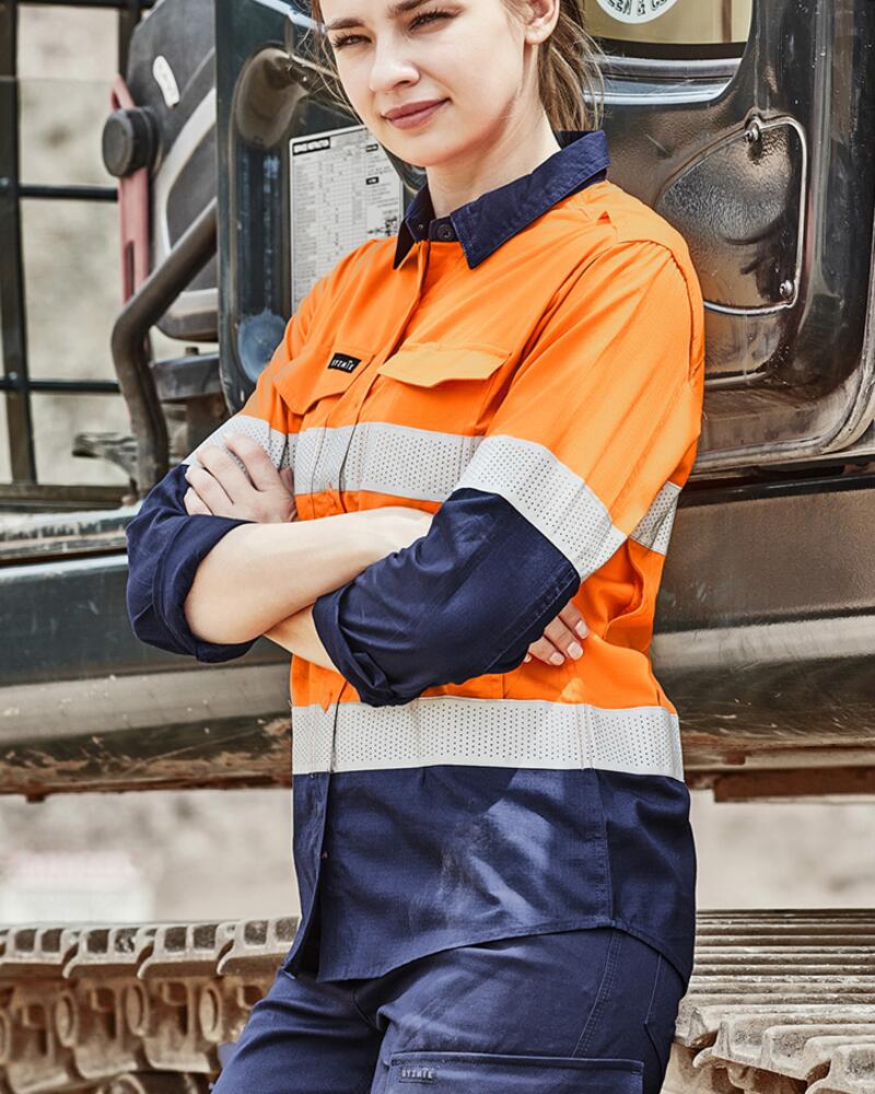 Womens Rugged Cooling Hi Vis Taped Long Sleeve Shirt Thumbnail