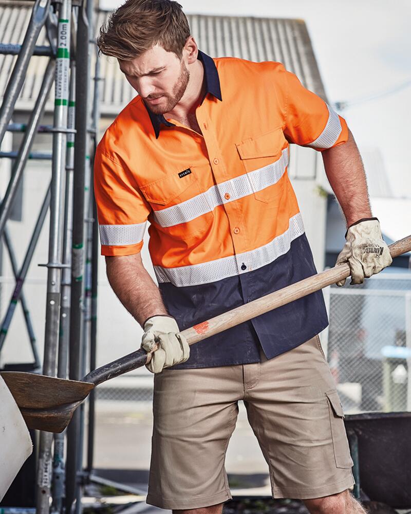  Mens Rugged Cooling Hi Vis Taped Short Sleeve Shirt Thumbnail