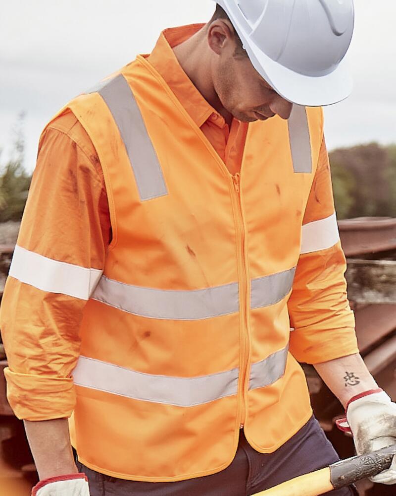 Unisex Hi Vis VIC Rail Zip Vest Thumbnail