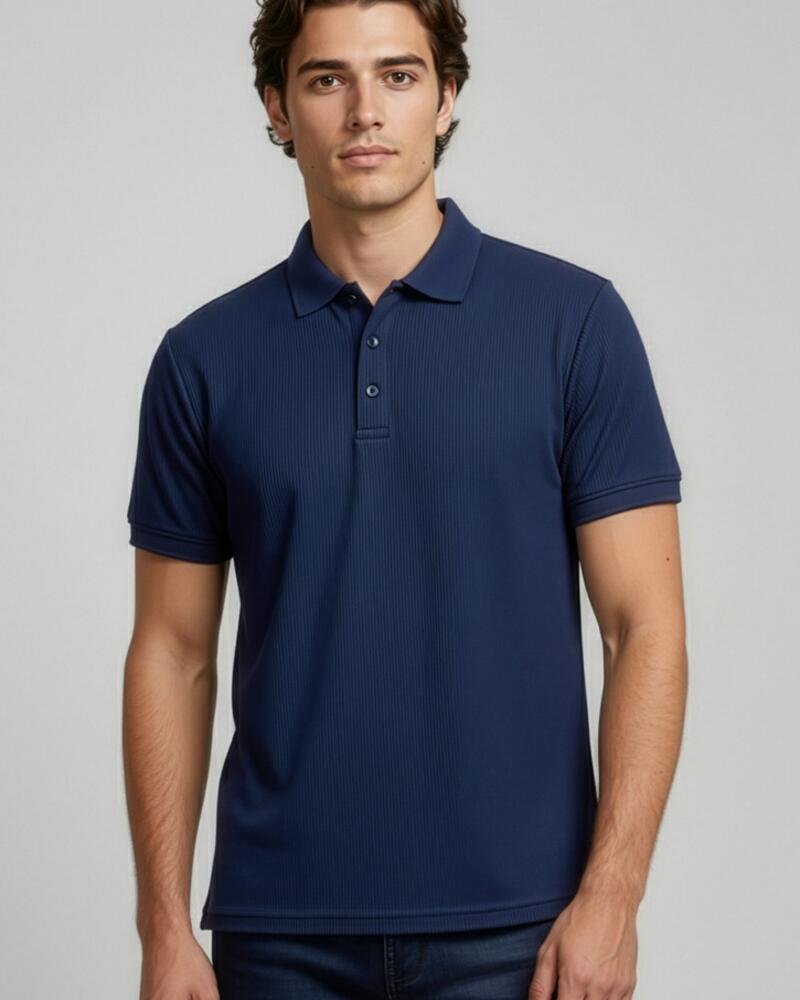  Micro Mens Waffle Short Sleeve Polo Thumbnail