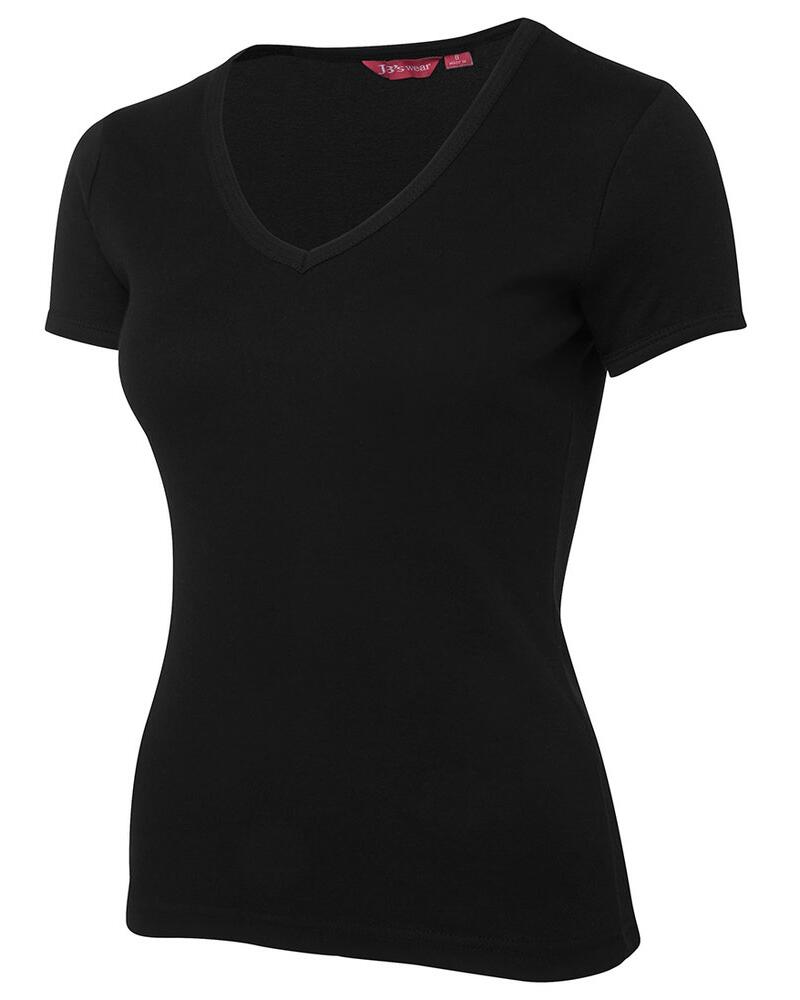 JB's Ladies V-Neck Rib Tee Thumbnail