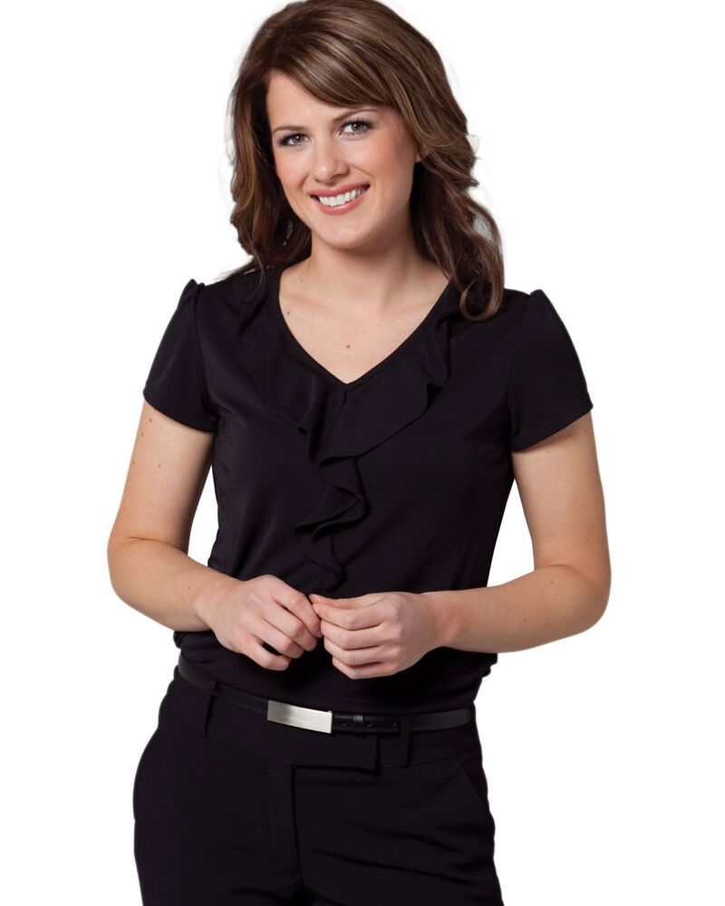 Women's Ruffle Front Blouse Thumbnail