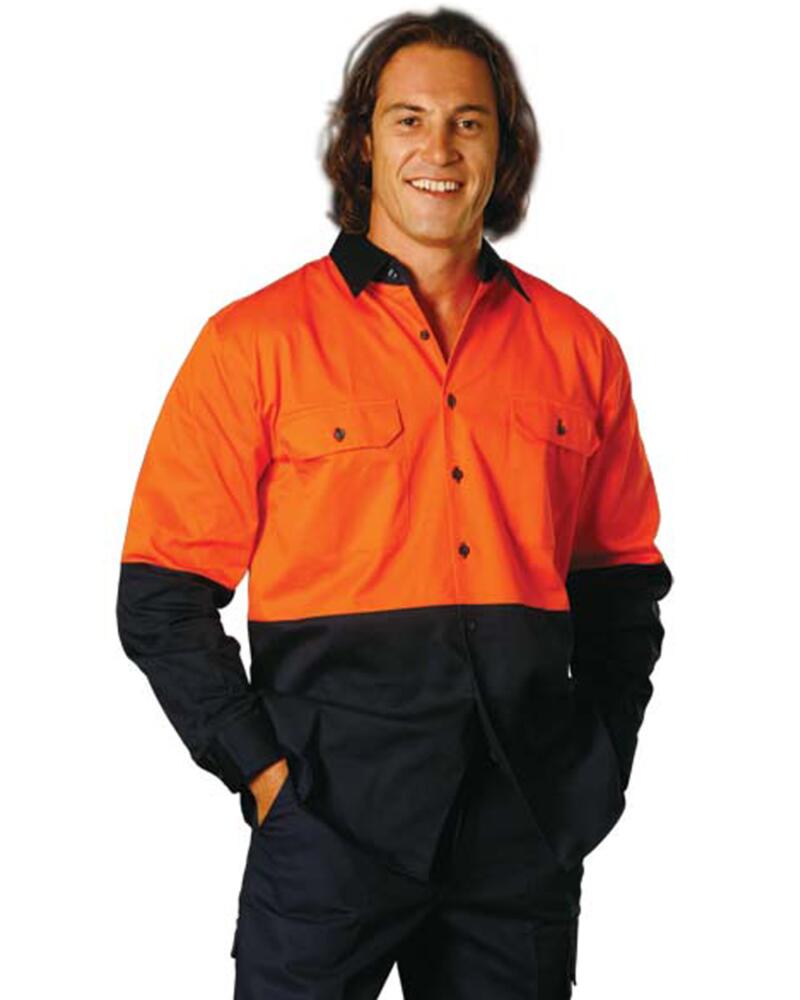Cotton Drill Safety Long Sleeve Shirt Thumbnail