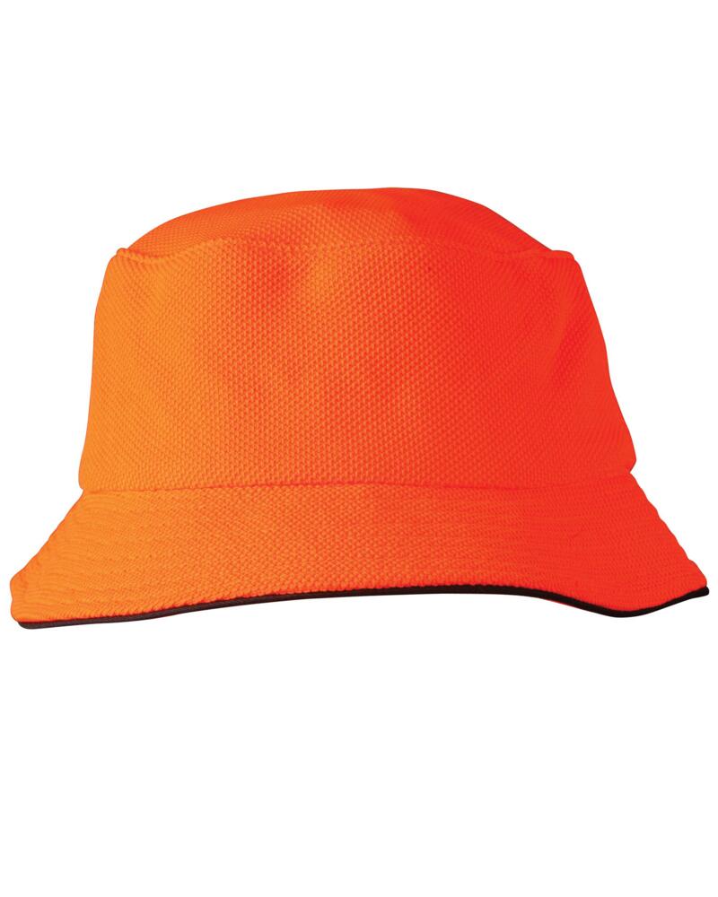 Pique Mesh With Sandwich Trim Bucket Hat Thumbnail