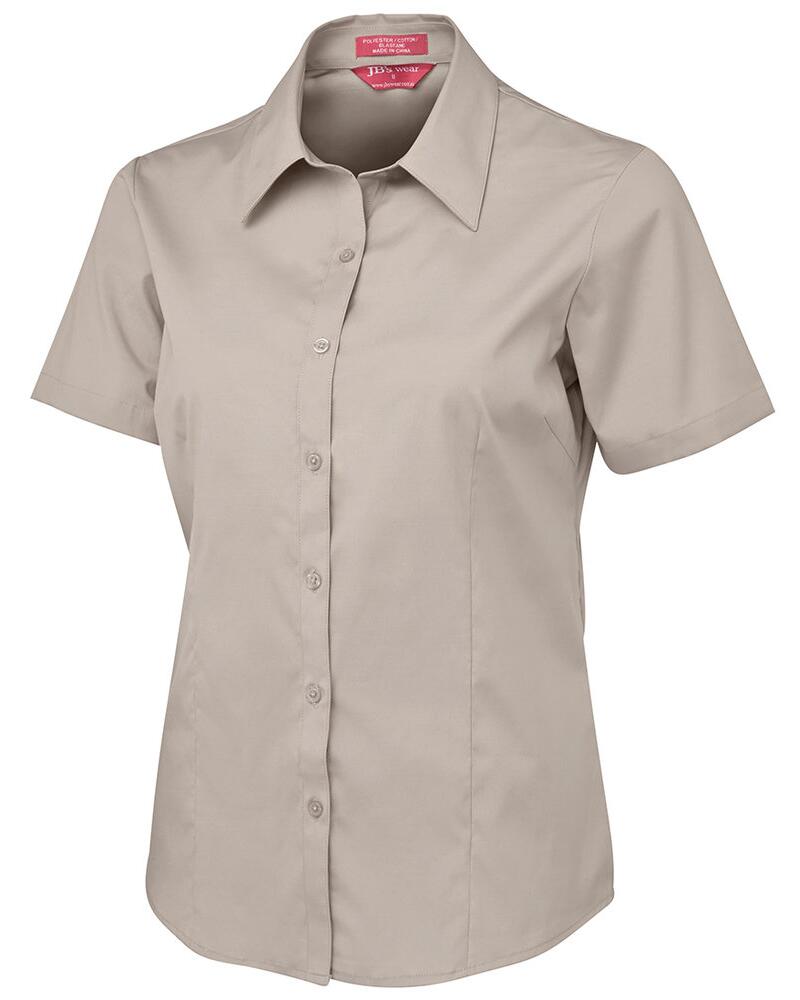 JB's Ladies Urban S/S Poplin Shirt Black/White 6 Thumbnail