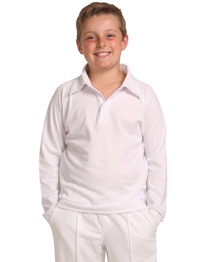 Long Sleeve Kids Cricket Polo Thumbnail