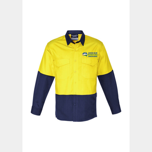 Aussie Blue Roofing - Mens Rugged Cooling Hi Vis Long Sleeve Shirt Thumbnail